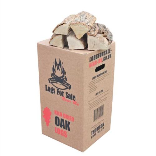 18 kg cardboard boxes of Kiln dried Oak logs for sale near me