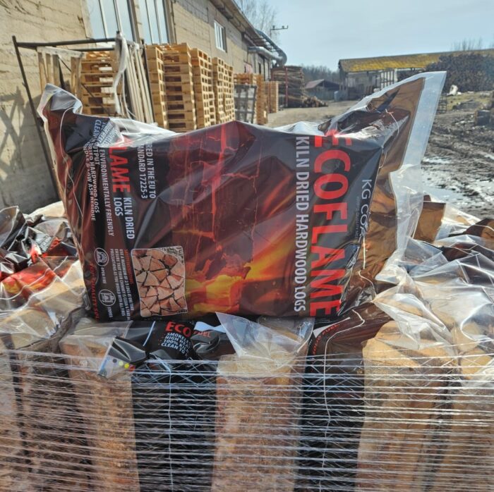 Kiln dried birch logs in plastic bags, Ready to Burn certified